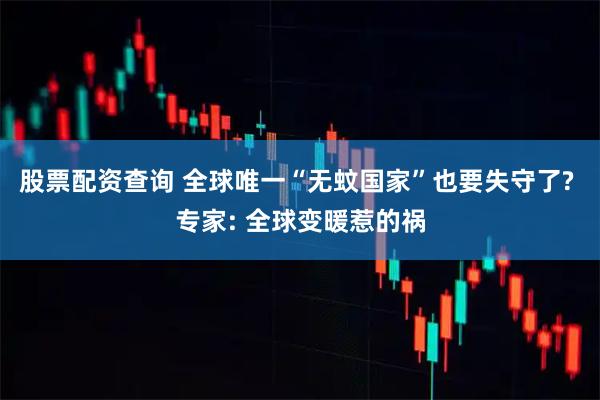 股票配资查询 全球唯一“无蚊国家”也要失守了? 专家: 全球变暖惹的祸